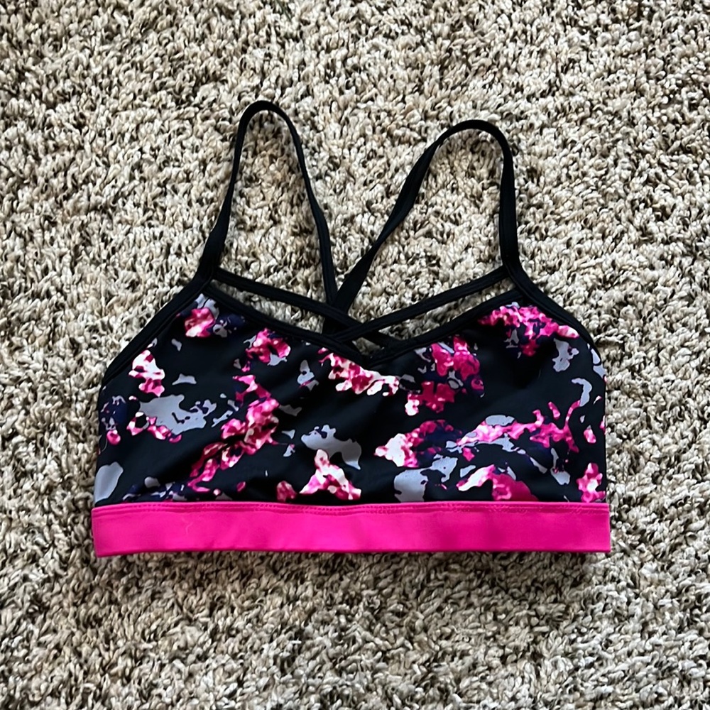 Pink & Black sports bra